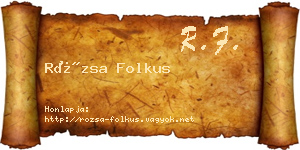 Rózsa Folkus névjegykártya